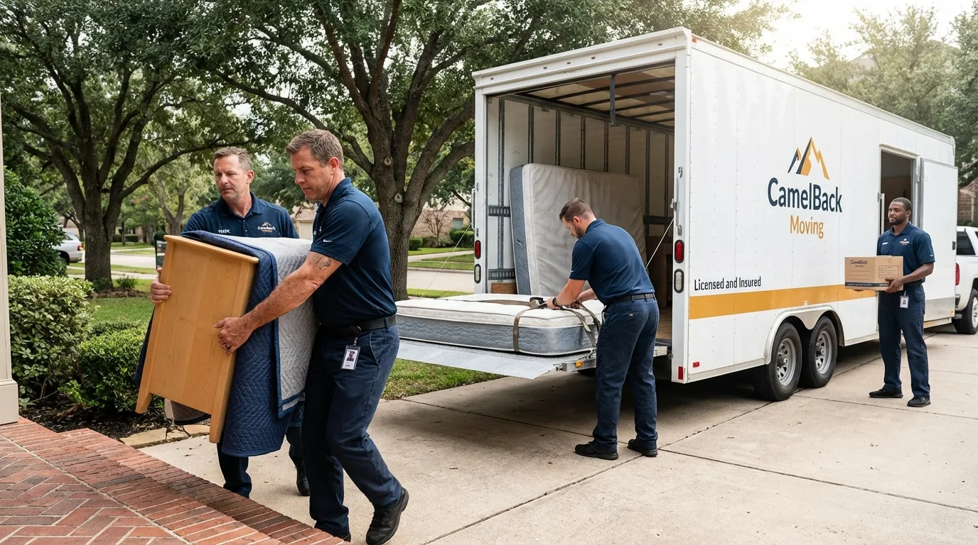 Crew loading residential truck for cross-state move from Keyser, WV